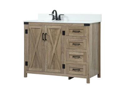 Elegant Furniture & Lighting - Grant 42 inch Single bathroom vanity in natural oak with backsplash - VF90242NT-BS veiw 8
