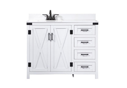 Elegant Furniture & Lighting - Grant 42 inch Single bathroom vanity in white with backsplash - VF90242WH-BS veiw 1