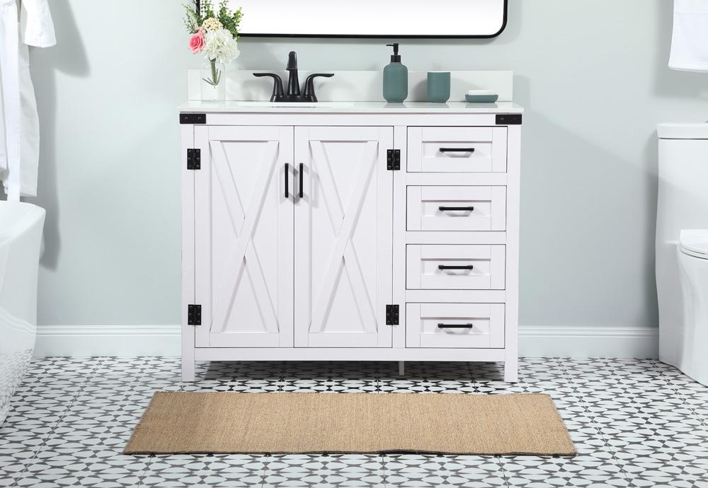 Elegant Furniture & Lighting - Grant 42 inch Single bathroom vanity in white with backsplash - VF90242WH-BS veiw 2