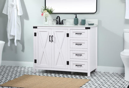 Elegant Furniture & Lighting - Grant 42 inch Single bathroom vanity in white with backsplash - VF90242WH-BS veiw 3