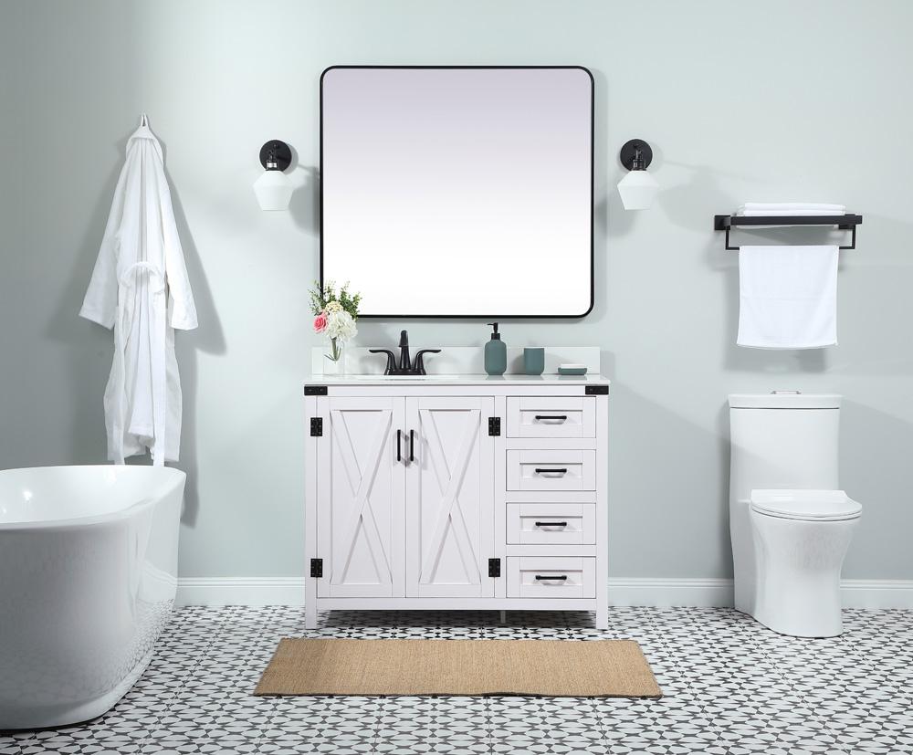 Elegant Furniture & Lighting - Grant 42 inch Single bathroom vanity in white with backsplash - VF90242WH-BS veiw 5