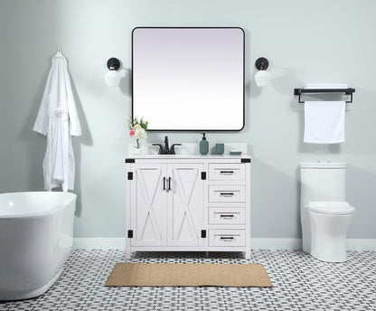 Elegant Furniture & Lighting - Grant 42 inch Single bathroom vanity in white with backsplash - VF90242WH-BS veiw 5