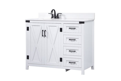Elegant Furniture & Lighting - Grant 42 inch Single bathroom vanity in white with backsplash - VF90242WH-BS veiw 8