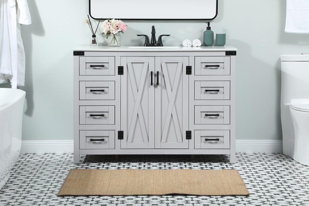 Elegant Furniture & Lighting - Grant 48 inch Single bathroom vanity in grey - VF90248GR veiw 2