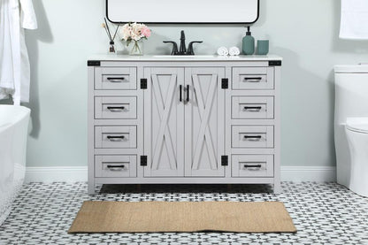 Elegant Furniture & Lighting - Grant 48 inch Single bathroom vanity in grey - VF90248GR veiw 2