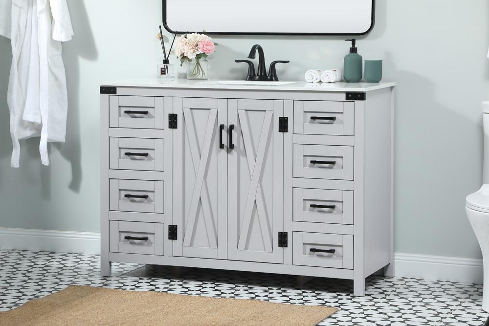 Elegant Furniture & Lighting - Grant 48 inch Single bathroom vanity in grey - VF90248GR veiw 3