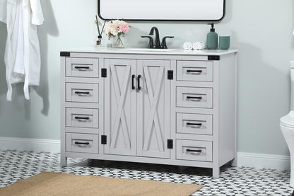 Elegant Furniture & Lighting - Grant 48 inch Single bathroom vanity in grey - VF90248GR veiw 3