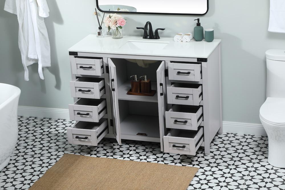 Elegant Furniture & Lighting - Grant 48 inch Single bathroom vanity in grey - VF90248GR veiw 4