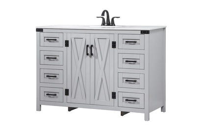 Elegant Furniture & Lighting - Grant 48 inch Single bathroom vanity in grey - VF90248GR veiw 8