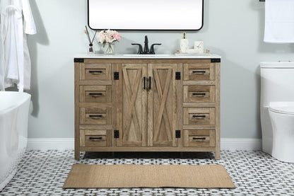 Elegant Furniture & Lighting - Grant 48 inch Single bathroom vanity in natural oak - VF90248NT veiw 2