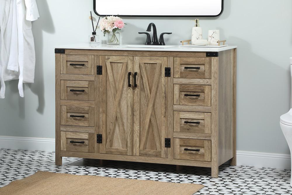 Elegant Furniture & Lighting - Grant 48 inch Single bathroom vanity in natural oak - VF90248NT veiw 3