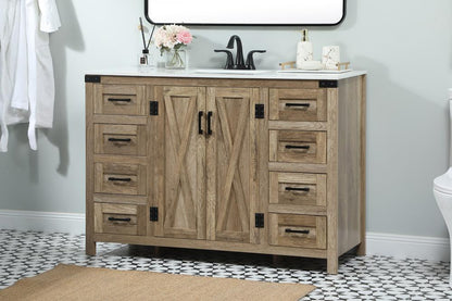 Elegant Furniture & Lighting - Grant 48 inch Single bathroom vanity in natural oak - VF90248NT veiw 3