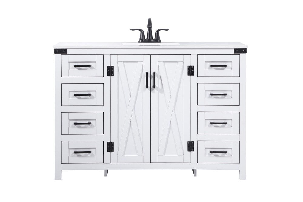 Elegant Furniture & Lighting - Grant 48 inch Single bathroom vanity in white - VF90248WH veiw 1