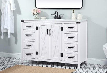 Elegant Furniture & Lighting - Grant 48 inch Single bathroom vanity in white - VF90248WH veiw 3