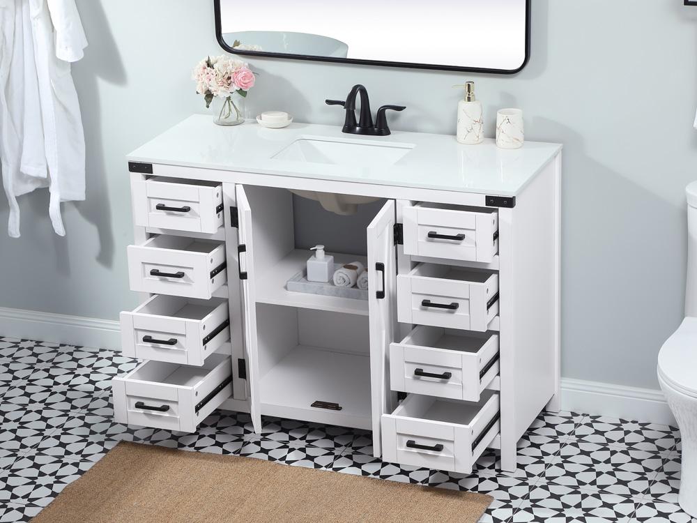 Elegant Furniture & Lighting - Grant 48 inch Single bathroom vanity in white - VF90248WH veiw 4