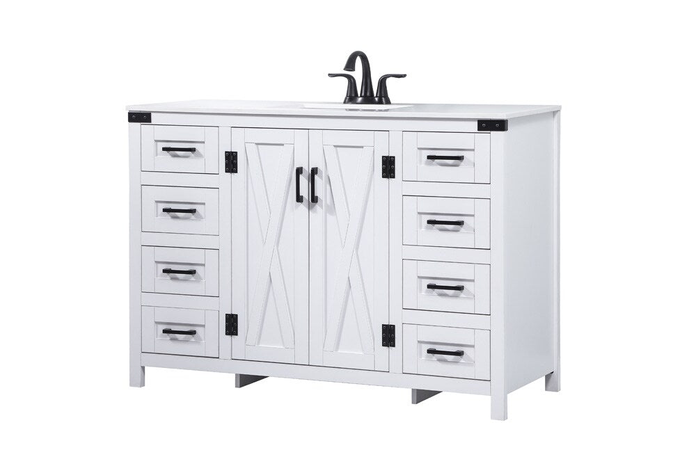 Elegant Furniture & Lighting - Grant 48 inch Single bathroom vanity in white - VF90248WH veiw 8
