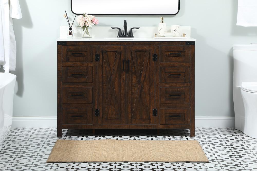 Elegant Furniture & Lighting - Grant 48 inch Single bathroom vanity in expresso with backsplash - VF90248EX-BS veiw 2