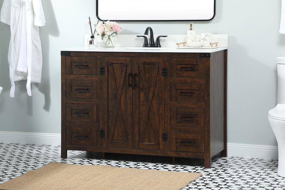Elegant Furniture & Lighting - Grant 48 inch Single bathroom vanity in expresso with backsplash - VF90248EX-BS veiw 3