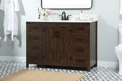 Elegant Furniture & Lighting - Grant 48 inch Single bathroom vanity in expresso with backsplash - VF90248EX-BS veiw 3
