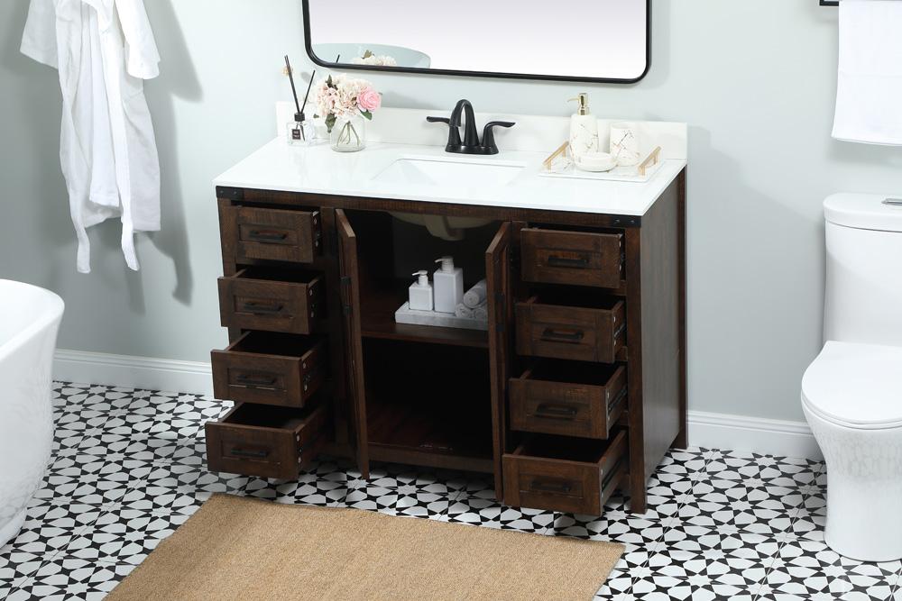 Elegant Furniture & Lighting - Grant 48 inch Single bathroom vanity in expresso with backsplash - VF90248EX-BS veiw 4