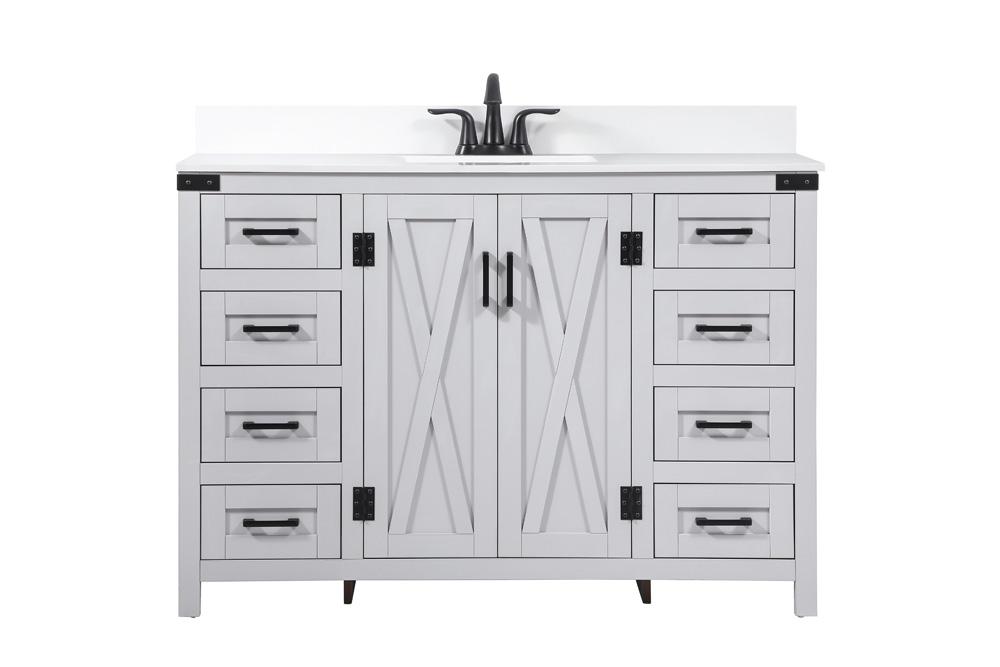 Elegant Furniture & Lighting - Grant 48 inch Single bathroom vanity in grey with backsplash - VF90248GR-BS veiw 1