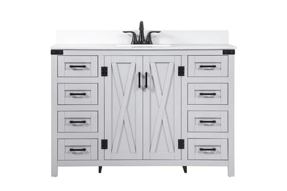 Elegant Furniture & Lighting - Grant 48 inch Single bathroom vanity in grey with backsplash - VF90248GR-BS veiw 1