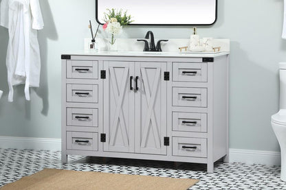 Elegant Furniture & Lighting - Grant 48 inch Single bathroom vanity in grey with backsplash - VF90248GR-BS veiw 3