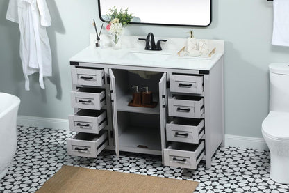 Elegant Furniture & Lighting - Grant 48 inch Single bathroom vanity in grey with backsplash - VF90248GR-BS veiw 4