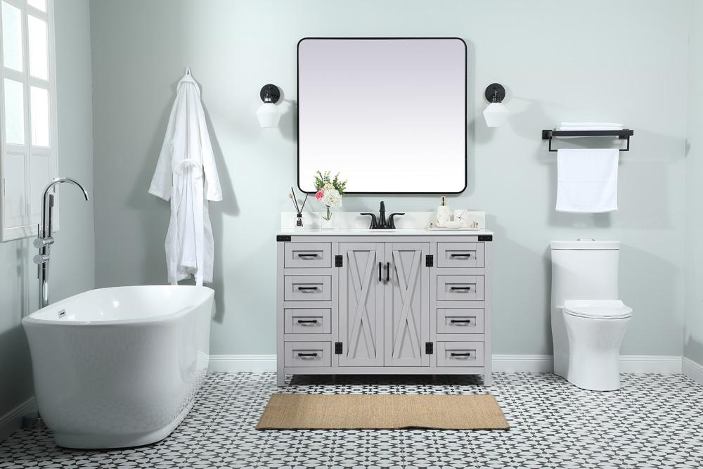 Elegant Furniture & Lighting - Grant 48 inch Single bathroom vanity in grey with backsplash - VF90248GR-BS veiw 5