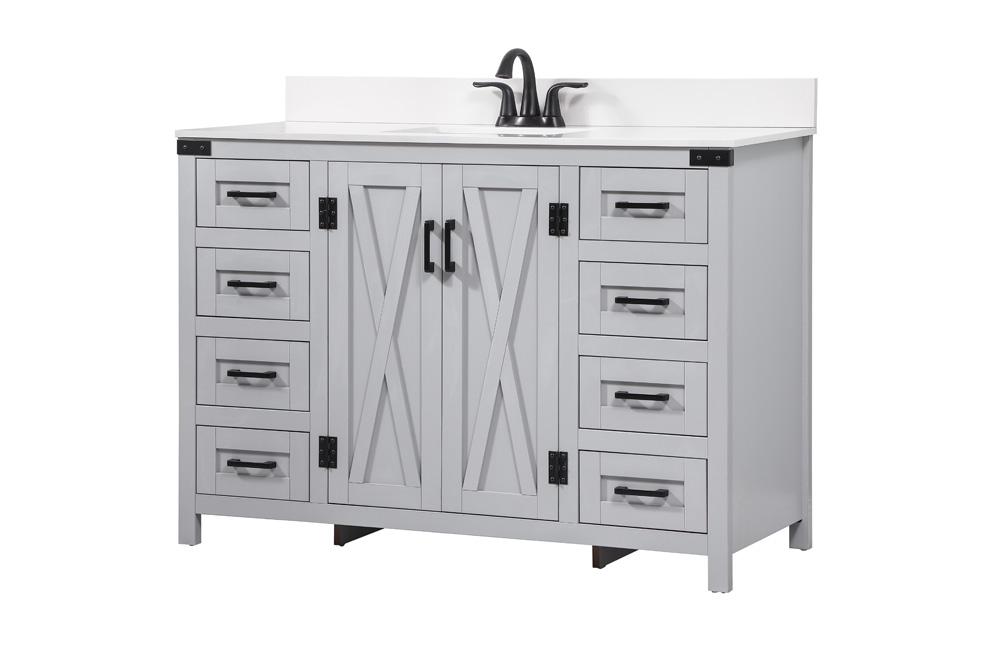 Elegant Furniture & Lighting - Grant 48 inch Single bathroom vanity in grey with backsplash - VF90248GR-BS veiw 8