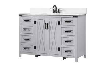 Elegant Furniture & Lighting - Grant 48 inch Single bathroom vanity in grey with backsplash - VF90248GR-BS veiw 8