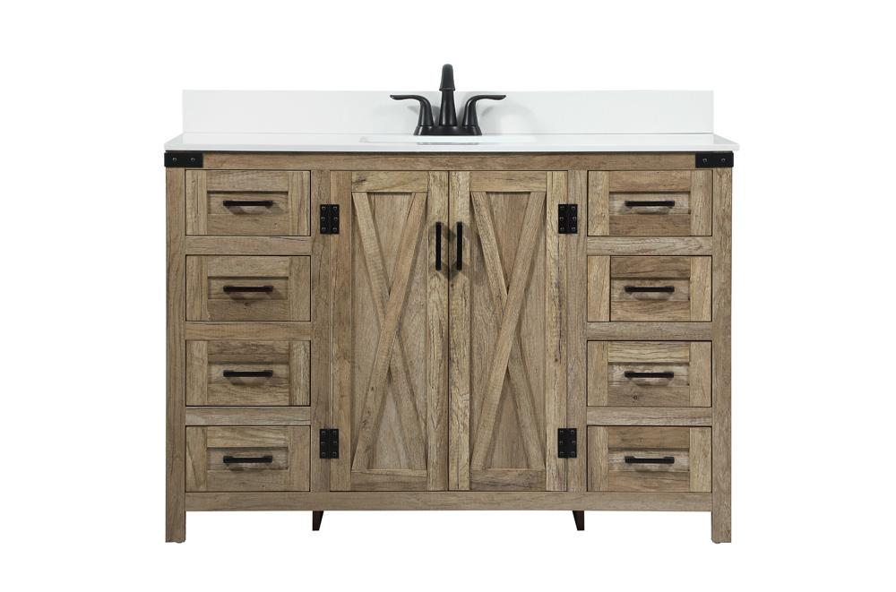 Elegant Furniture & Lighting - Grant 48 inch Single bathroom vanity in natural oak with backsplash - VF90248NT-BS veiw 1