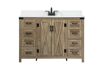 Elegant Furniture & Lighting - Grant 48 inch Single bathroom vanity in natural oak with backsplash - VF90248NT-BS veiw 1