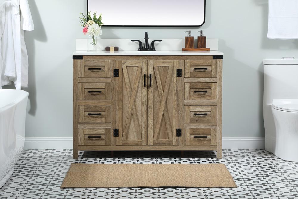 Elegant Furniture & Lighting - Grant 48 inch Single bathroom vanity in natural oak with backsplash - VF90248NT-BS veiw 2