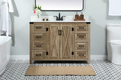 Elegant Furniture & Lighting - Grant 48 inch Single bathroom vanity in natural oak with backsplash - VF90248NT-BS veiw 2
