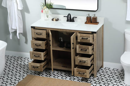 Elegant Furniture & Lighting - Grant 48 inch Single bathroom vanity in natural oak with backsplash - VF90248NT-BS veiw 4