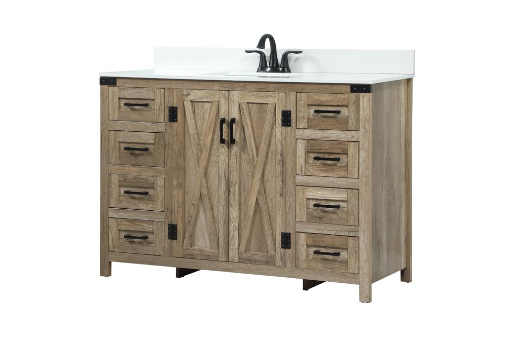 Elegant Furniture & Lighting - Grant 48 inch Single bathroom vanity in natural oak with backsplash - VF90248NT-BS veiw 8
