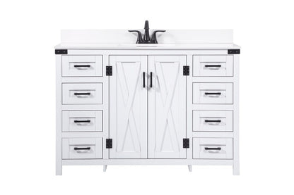 Elegant Furniture & Lighting - Grant 48 inch Single bathroom vanity in white with backsplash - VF90248WH-BS veiw 1