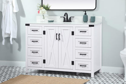 Elegant Furniture & Lighting - Grant 48 inch Single bathroom vanity in white with backsplash - VF90248WH-BS veiw 3