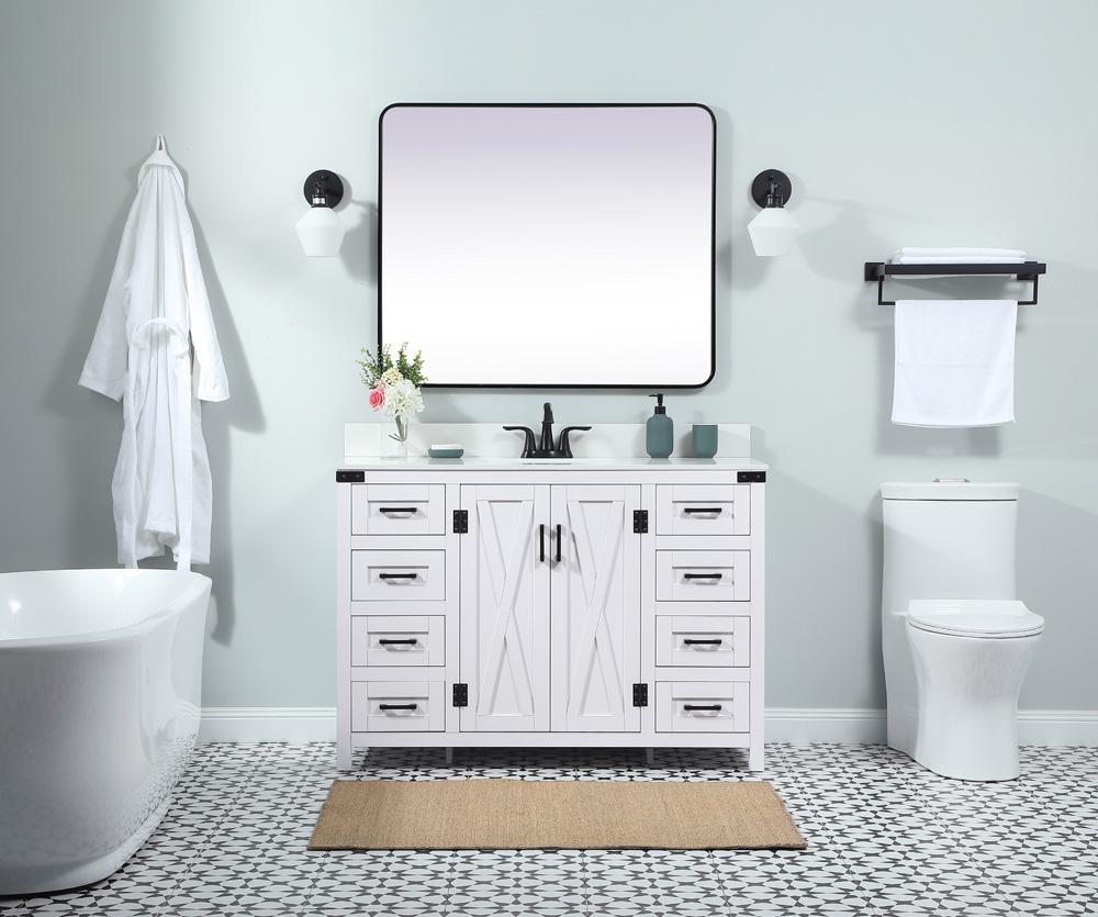 Elegant Furniture & Lighting - Grant 48 inch Single bathroom vanity in white with backsplash - VF90248WH-BS veiw 5