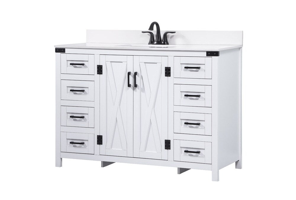 Elegant Furniture & Lighting - Grant 48 inch Single bathroom vanity in white with backsplash - VF90248WH-BS veiw 8