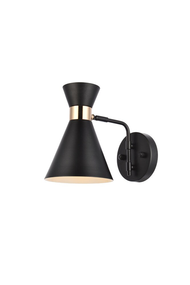 Elegant Furniture & Lighting - Halycon 6 inch black wall sconce - LD2353BK veiw 1