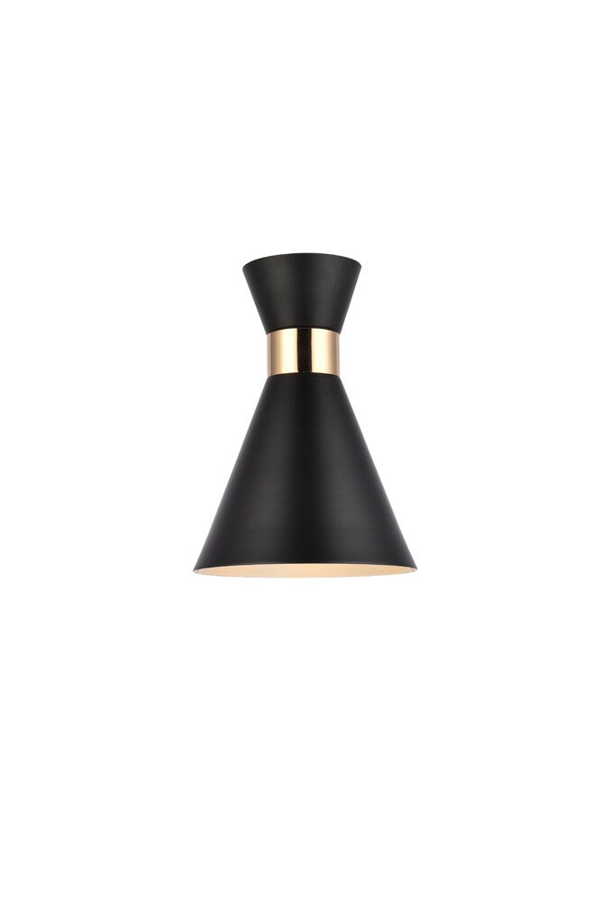 Elegant Furniture & Lighting - Halycon 6 inch black wall sconce - LD2353BK veiw 3