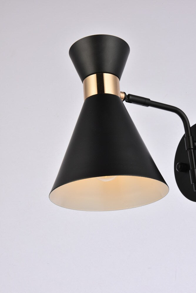 Elegant Furniture & Lighting - Halycon 6 inch black wall sconce - LD2353BK veiw 4