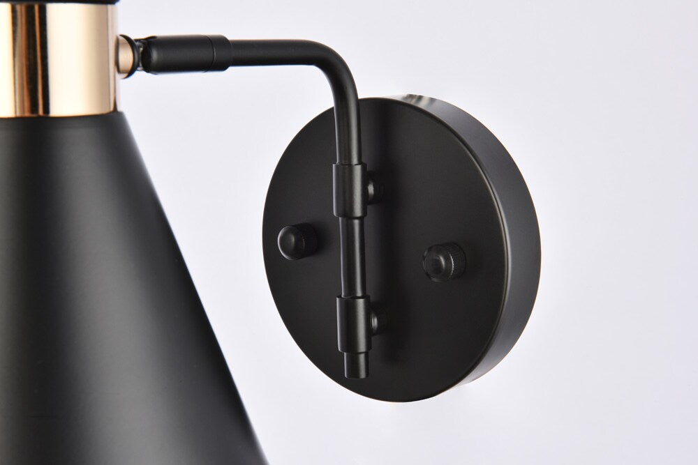 Elegant Furniture & Lighting - Halycon 6 inch black wall sconce - LD2353BK veiw 5