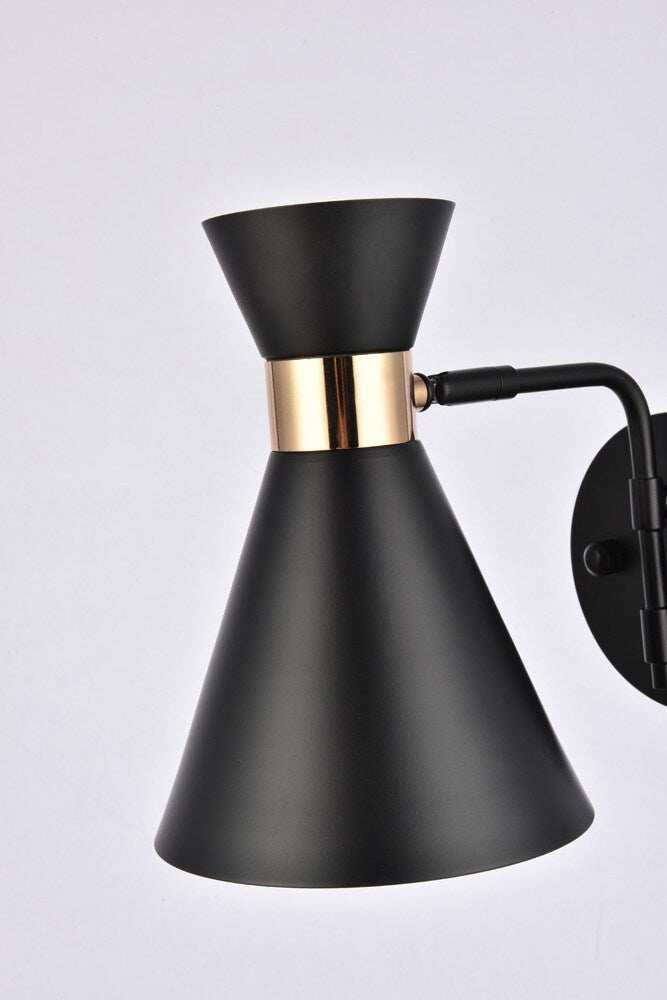 Elegant Furniture & Lighting - Halycon 6 inch black wall sconce - LD2353BK veiw 6