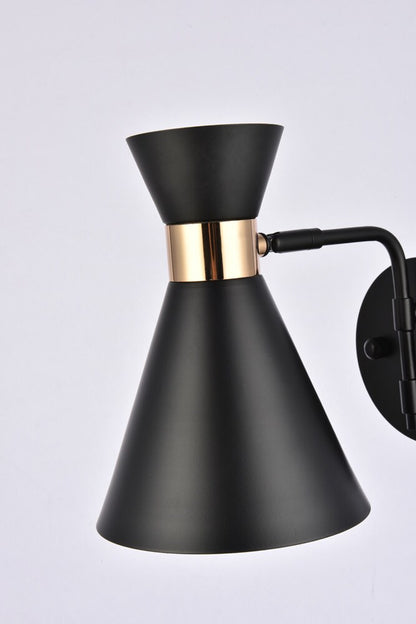 Elegant Furniture & Lighting - Halycon 6 inch black wall sconce - LD2353BK veiw 6
