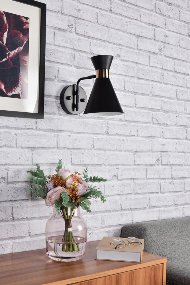 Elegant Furniture & Lighting - Halycon 6 inch black wall sconce - LD2353BK veiw 8