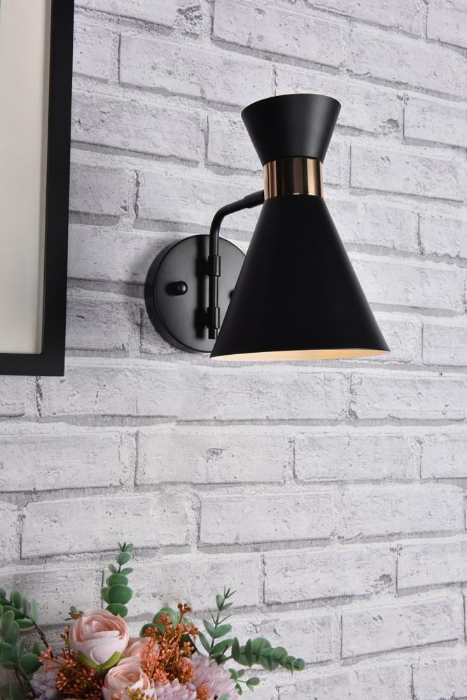 Elegant Furniture & Lighting - Halycon 6 inch black wall sconce - LD2353BK veiw 9