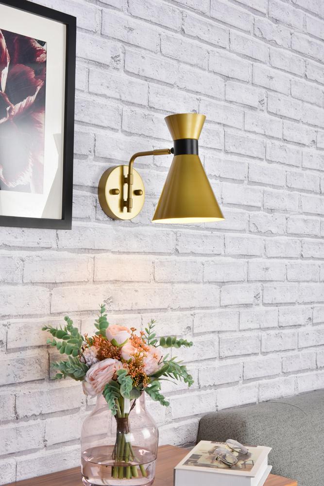 Elegant Furniture & Lighting - Halycon 6 inch light brass wall sconce - LD2353BR veiw 2
